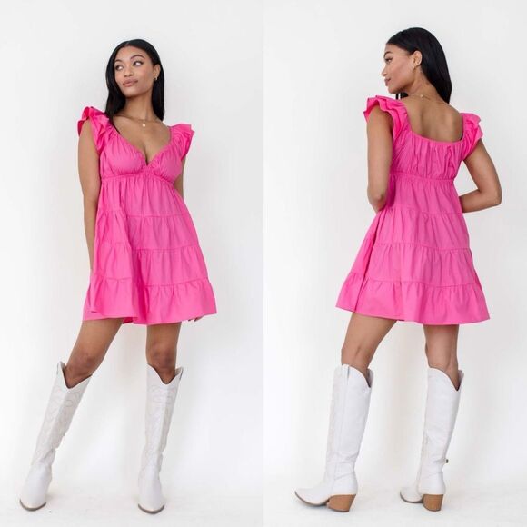 The Post Dresses & Skirts - The Post Genevieve Fuchsia Mini Dress